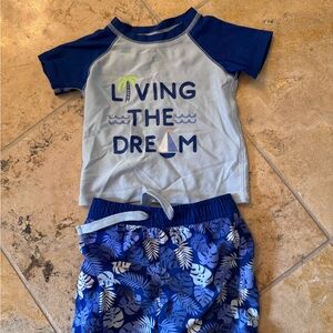 Blue and White Kids' Swim Set